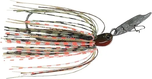 Strike King Tungsten Thunder Cricket Vibrating Swim Jig Fishing Lure, Long-Shank Owner Jungle Hook, Hand-Tied Skirt