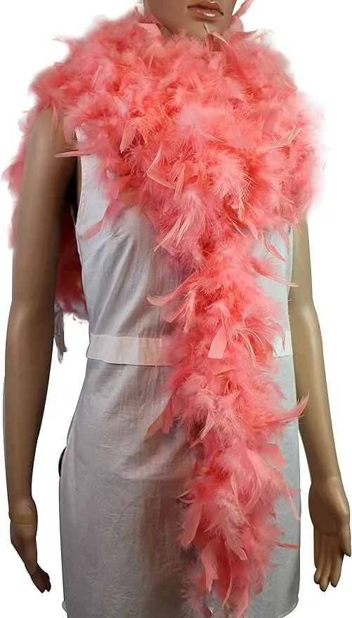 80 Gram 2 yards Long, Chandelle Feather Boa 10 Color, Great for Party, Wedding, Halloween Costume, Christmas Tree Decoration