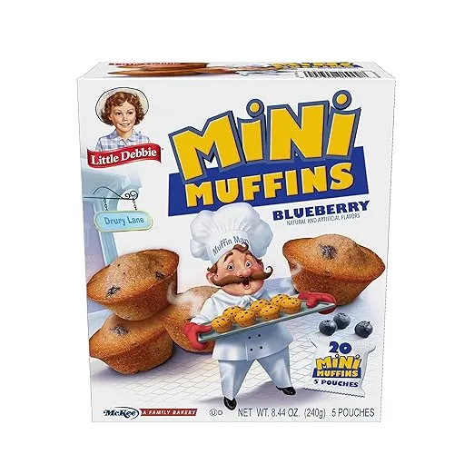 Little Debbie Blueberry Mini Muffins, 5 Pouches, 8.44 OZ Box