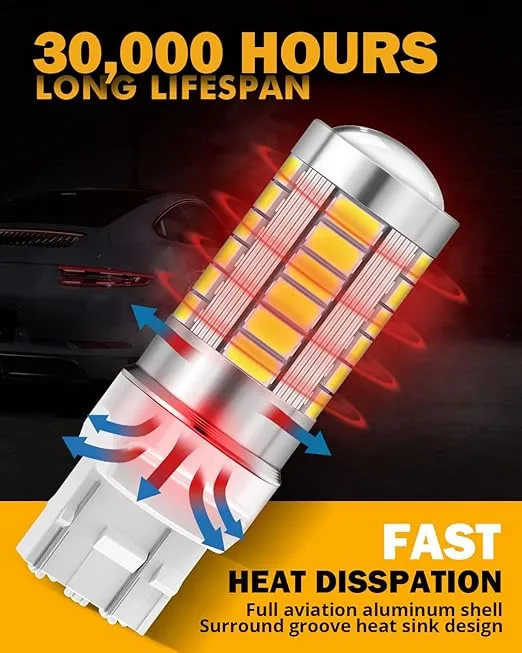 Auxbeam 7440 W21W 7441 LED Bulbs, 6500K White, Super Bright 7440A 7440AL LED Backup Reverse Lights for Cars Trucks Motorcycles, 3030-SMD 12V, Pack of 2