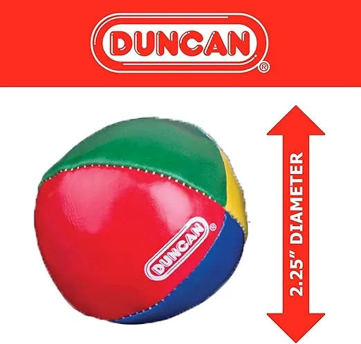 Duncan Toys Juggling Balls, Multicolor, Vinyl Shells, Circus Balls with 4 Panel Design, Plastic Beans, 3 Pack, Red & Yellow
