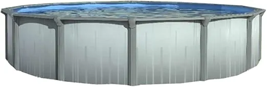 Lake Effect Pools 'Bermuda' 12' Round Above Ground Swimming Pool | 48" Side Wall Height | 6" Steel Top Ledge | Backyard Pool Package Includes Liner and Skimmer