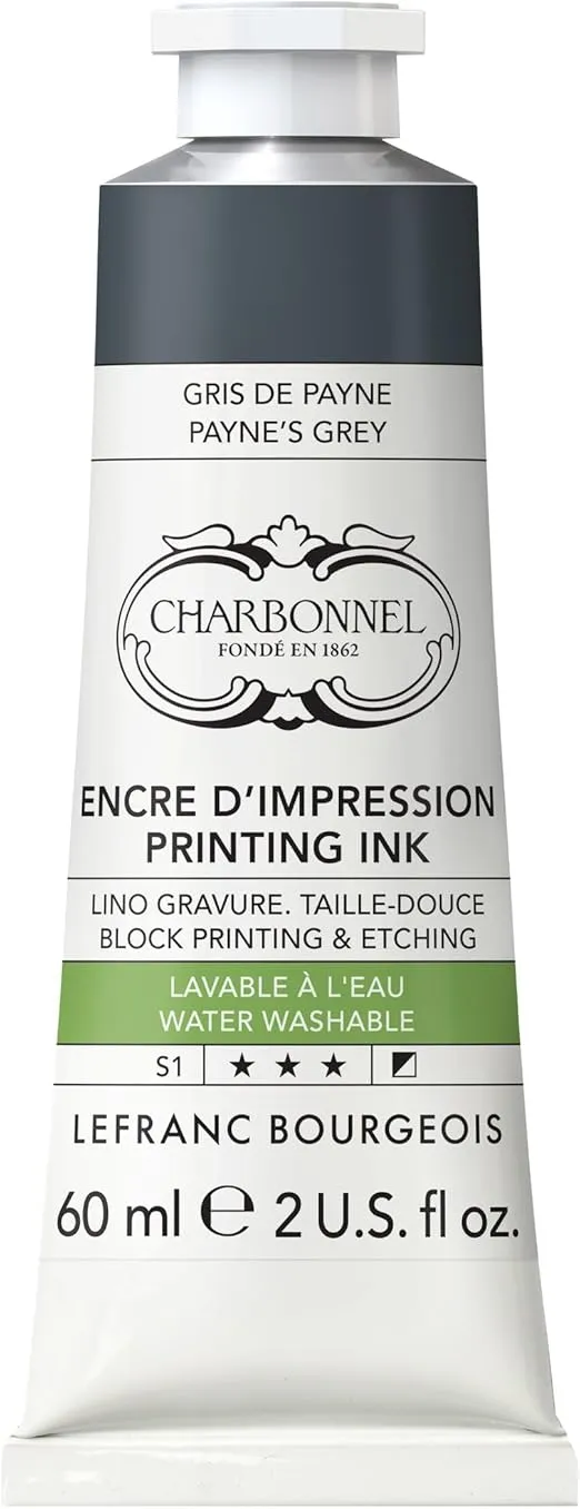 Lefranc Bourgeois Charbonnel Professional Printing Waterwashable Ink, 60ml (2-oz) Payne's Grey