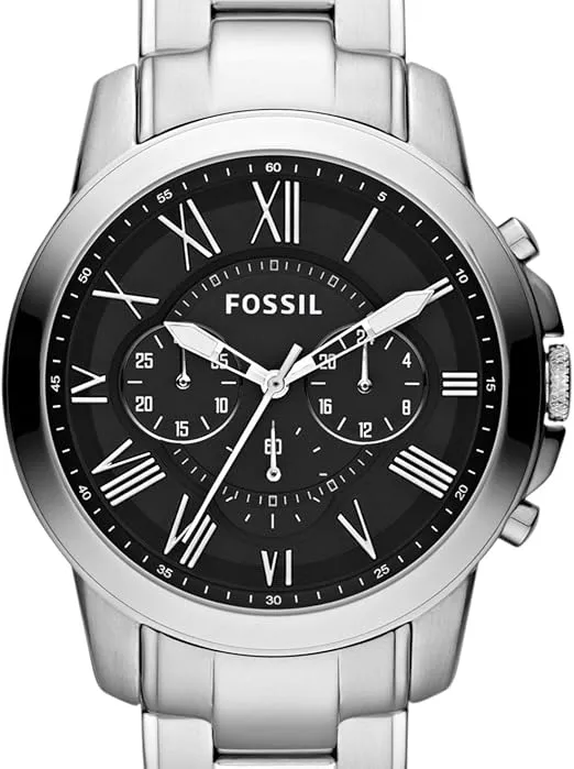Fossil Grant Men's Watch with Chronograph or Automatic Display and Genuine Leather or Stainless Steel Band