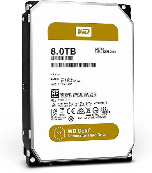 WD Gold 8TB Enterprise Class Hard Disk Drive - 7200 RPM Class SATA 6 Gb/s 256MB Cache 3.5 Inch - WD8003FRYZ