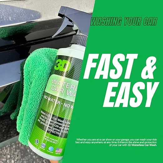 3D Waterless Car Wash - Easy Spray Waterless Detailing Spray - No Soap or Water Needed - Great on Cars, RVs, Motorcycles & Boats 1 Gallon