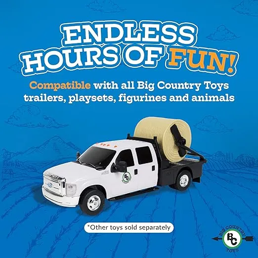 Big Country Toys Realistic Ford® Truck Toy with Hay Squeeze, 1:20 Scale Farm Toys for 3 Year Old Boys…