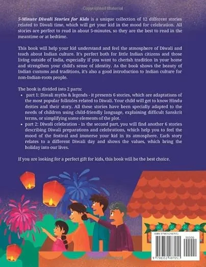 5-Minute Diwali Stories for Kids: A Collection of Stories about Indian Mythology, Hindu Deities, Diwali Customs and Traditions for Children