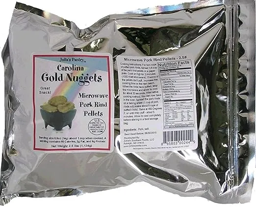Julia's Pantry Pork Rinds 2.5 Pounds Value Bag ZERO CARBS - Atkins, Keto, Paleo and Diabetic Diet Friendly