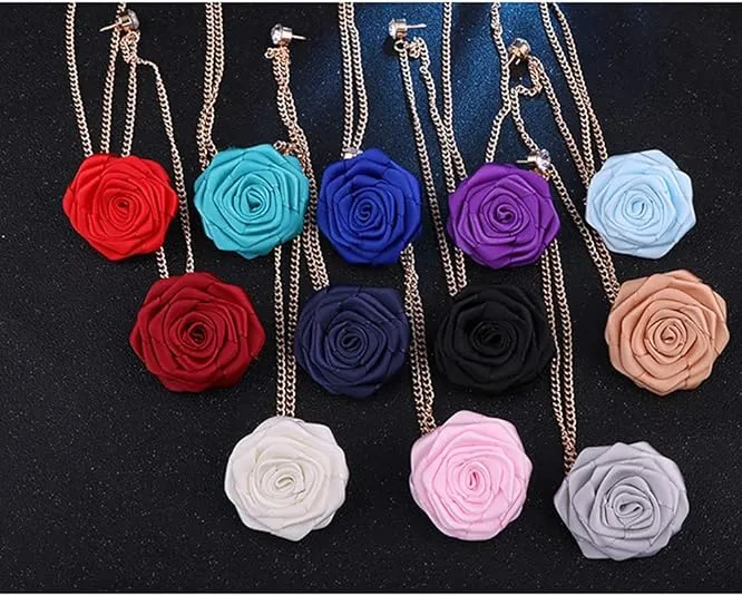 Fashion Bridegroom Wedding Brooches Cloth Art Hand-Made Rose Flower Brooch Lapel Pin Badge Tassel Chain Men's Suit Accessories