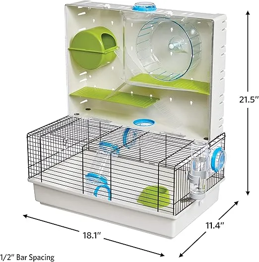 MidWest Homes for Pets Hamster Cage | Awesome Arcade Hamster Home (White) | 18.11 x 11.61 x 21.26 Inch