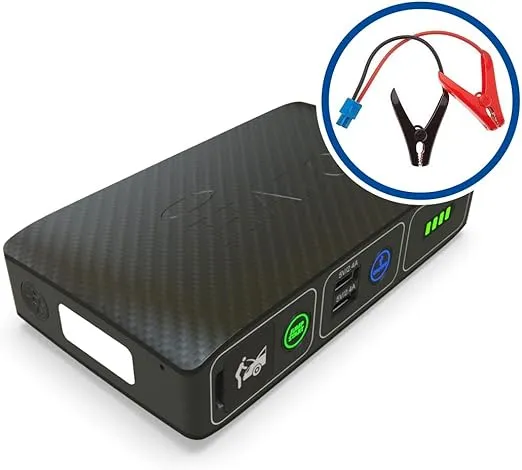 HALO Bolt Compact Portable Car Battery Jump Starter with USB Ports to Charge Devices - Silver Graphite