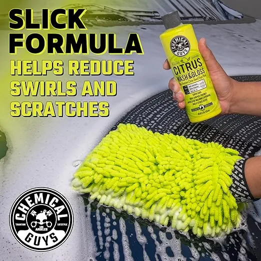 Chemical Guys CWS_301 Citrus Wash & Gloss Foaming Car Wash Soap (Works with Foam Cannons/ Guns or Bucket Washes) Safe for Cars, Trucks, Motorcycles, RVs & More, 128 fl oz (1 Gallon) Citrus Scent