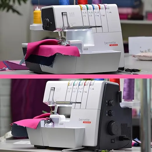Bernette B68 Airlock Serger Bundle with Scissors, Rotary Cutter, Threads Bundle and Cutting Mat