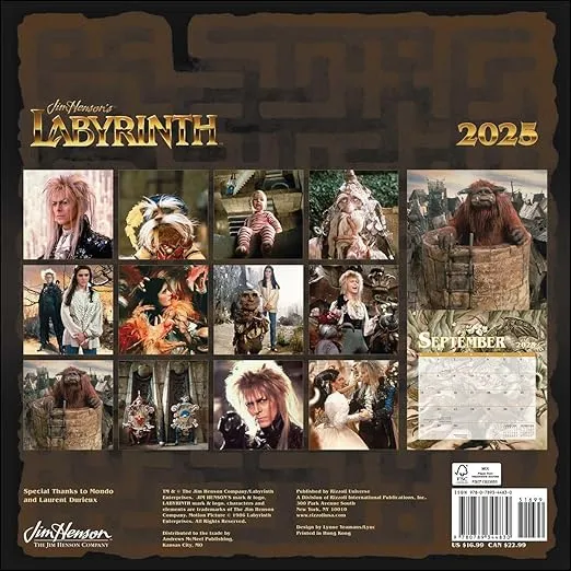 Jim Henson's Labyrinth 2025 Wall Calendar
