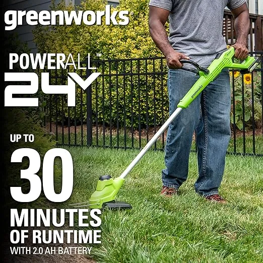 Greenworks 24V 12" Cordless TORQDRIVE™ String Trimmer, 2.0Ah USB Battery and Charger Included