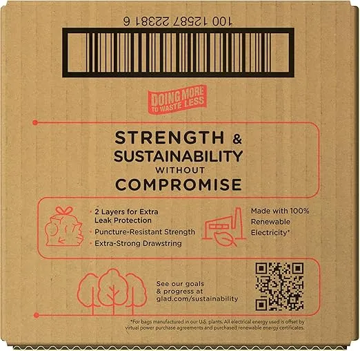 Glad ForceFlex Drawstring Large Trash Bags, 30 Gal, Pine-Sol Original Scent, 50 Ct, Pack May Vary