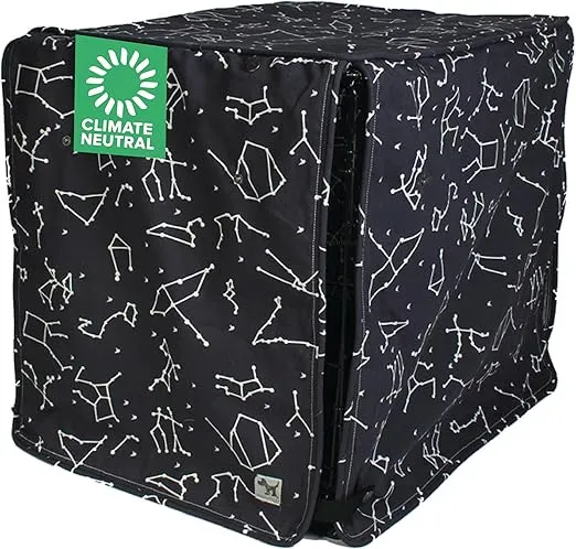 Rocketman 36-inch Dog Crate Cover, Molly Mutt Large Kennel Cover Measures 36” x 24” x 27”, Two Panel Doors Roll Up, Made from Machine-Washable 100% Cotton that is Durable, Breathable & Pre-shrunk