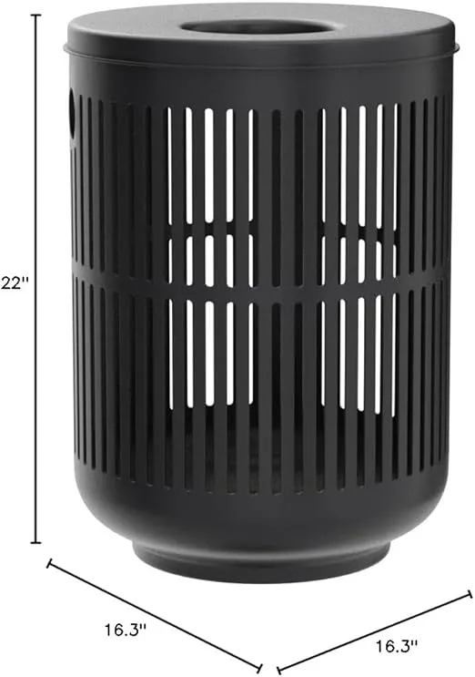 Zone Denmark Laundry Basket - Elevate Your Laundry Routine with Style and Functionality, Black 16.14x16.14x21.65 inches
