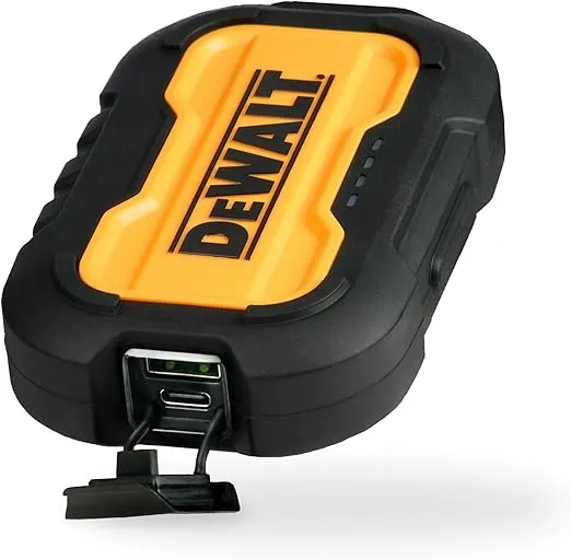 DEWALT Portable Charger, Power Bank, 10,000 mAh Battery Pack with USB-C Port for iPhone 16/16 Plus/16 Pro/16 Pro Max, iPhone 15 Series, iPhone 14/13, Samsung Galaxy