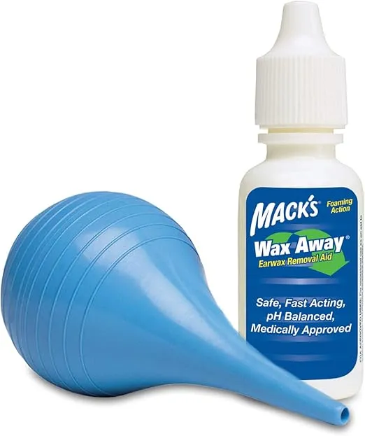 Mack's Wax Away Ear Wax Removal System - 0.5 FL OZ Ear Drops with Ear Syringe