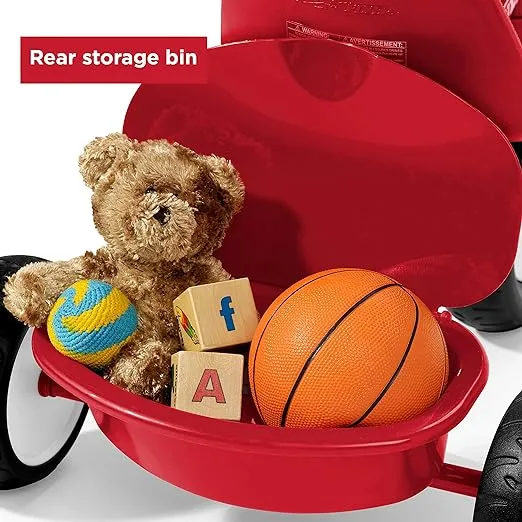 Radio Flyer Deluxe Steer & Stroll Kids Tricycle, Toddler Trike for Ages 2-5, Red
