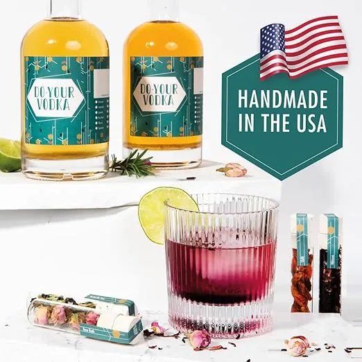 DO Your Vodka | DIY Infusion & Cocktail Kit | 12 Botanicals, 2 Glass Bottles, Recipe Guide | Gift for Men & Women | Holiday, Christmas, Birthday | Great for Home Bartenders & Cocktail Lovers