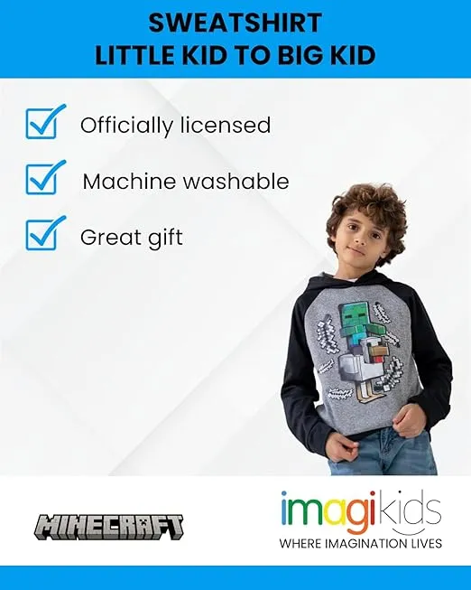 Minecraft Fleece Pullover Hoodie Little Kid to Big Kid Sizes (4-18-20)