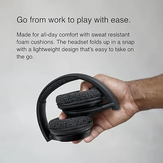 Belkin SoundForm Adapt Wireless Over-Ear Headset, Headphones for Work, Play, Gaming, & Travel w/Built-in Boom Microphone, 45H Battery Life - Compatible with iPhone, iPad, Galaxy, and More - Black