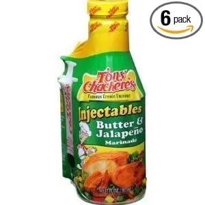 Tony Chachere Injectable Marinades with Injector, 17 Ounce (Pack of 6)