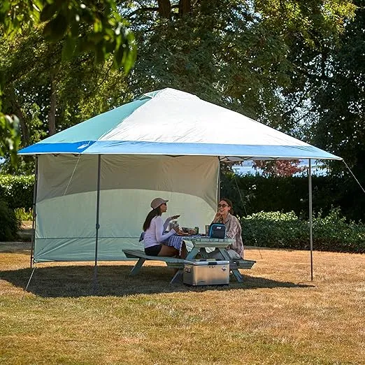 Coleman Oasis Instant Pop-Up Canopy Tent with Side Wall Attachment, 10x10ft/13x13ft Portable Shelter with One-Push Setup & Takedown, Robust Frame with Wheeled Carry Bag