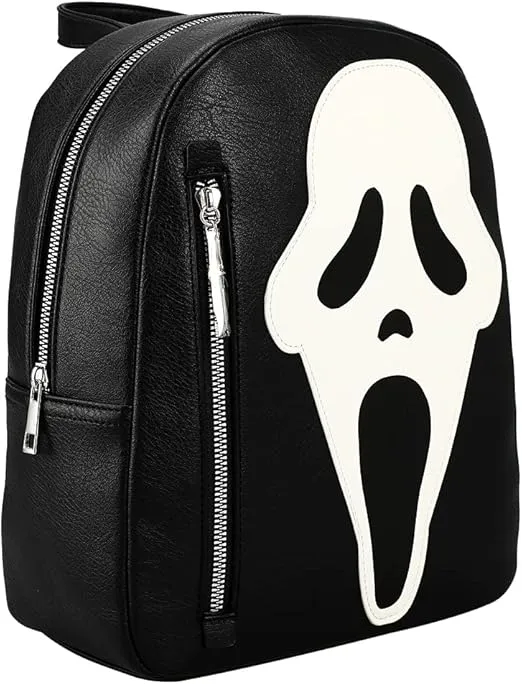 Glow in the Dark Ghost Face Horror Movie Character Black Mini Backpack