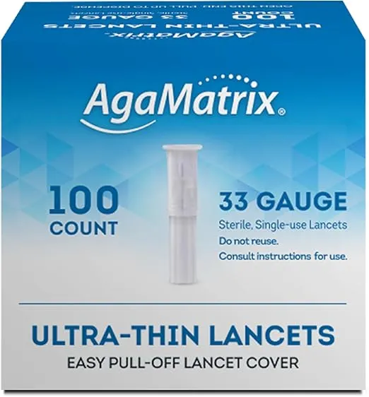 AgaMatrix Lancets, 33 Gauge, 100 Count Box