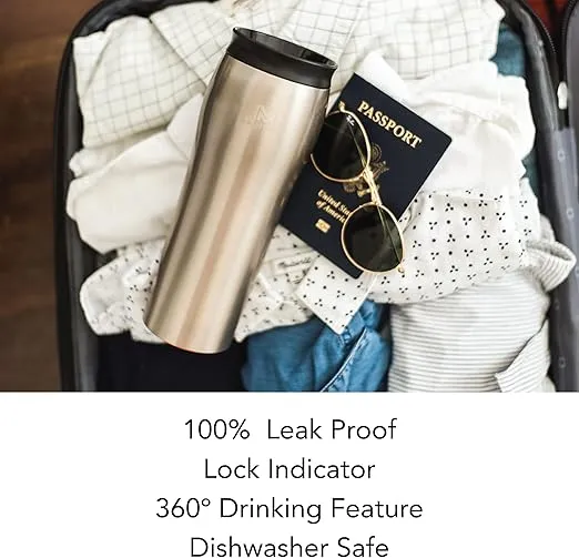 Mighty Mug | The Untippable Mug | Grips When Hit, Lifts for Sips | Insulated Stainless Steel Tumbler | Cupholder Friendly | Gifts for Women Men All | Leakproof | 6 Hour Hot / 24 Cold | 16oz | Midnight