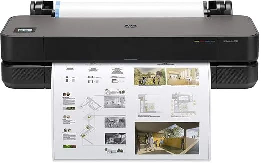 HP DesignJet T230 Large Format 24-inch Plotter Color Printer, Includes 2-Year Warranty Care Pack (5HB07H), Black