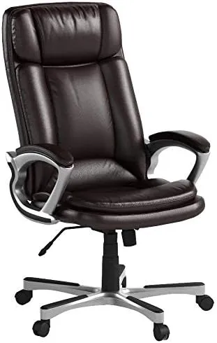 Serta Big and Tall High Back Executive Office Chair, Ergonomic Gaming Computer Chair with Layered Body Pillows, Contoured Lumbar Zone, Brown