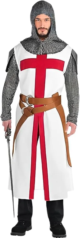 Amscan Multicolor Polyester Crusader Men's Costume Set - 1 Set - Perfect for Halloween & Medieval-Themed Events