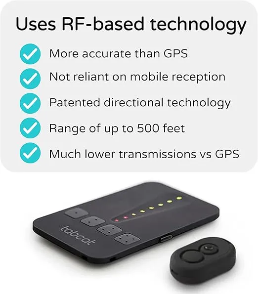 Tabcat V2 Cat & Kitten Tracker - More Accurate Than GPS - No Monthly Subscription - Includes 2 Homing Tags & 2 Splashproof Protective Cases - for Indoor & Outdoor Cats - Small & Lightweight Tags