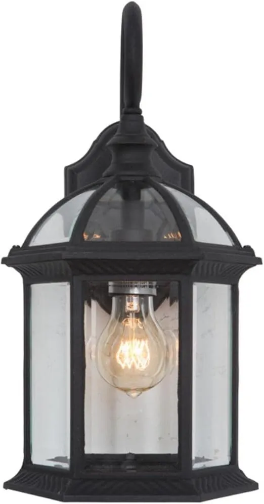 Yosemite Home Decor 5271BL 1 Clear Beveled Glass, Black Finish Exterior Light