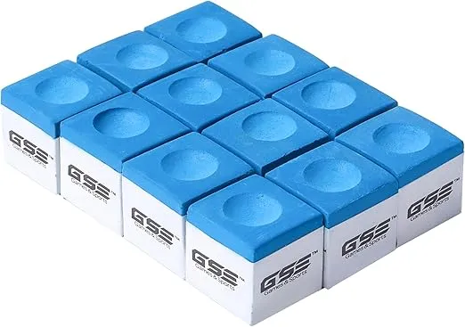 GSE Games & Sports Expert 12-Pack of Billiard/Pool Cue Chalks, Billiard Pool Table Accessories for Home/Tournament Use (6 Colors Available)