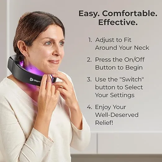 LifePro Red Light Therapy for Neck - Compact & Rechargeable Red Light Therapy Device- On-The-Go Relief Easy to Use Therapy Device - Near Infrared Light Therapy Devices with Multiple Light Settings