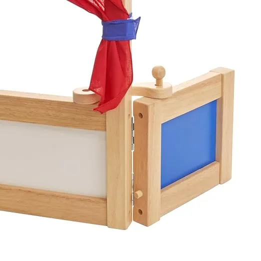 Excellerations Tabletop Dramatic Play Puppet Theater with Dry Erase Panel and Curtains, Pretend Play, Educational Toy, Preschool