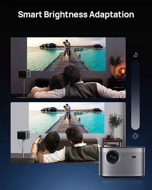 XGIMI HORIZON 1080p FHD Projector 4K Supported Movie Projector, 1500 ISO Lumens, Harman Kardon Speakers, Android TV 10.0, Auto Focus, Auto Keystone Correction, Auto Object Avoidance, WiFi Bluetooth