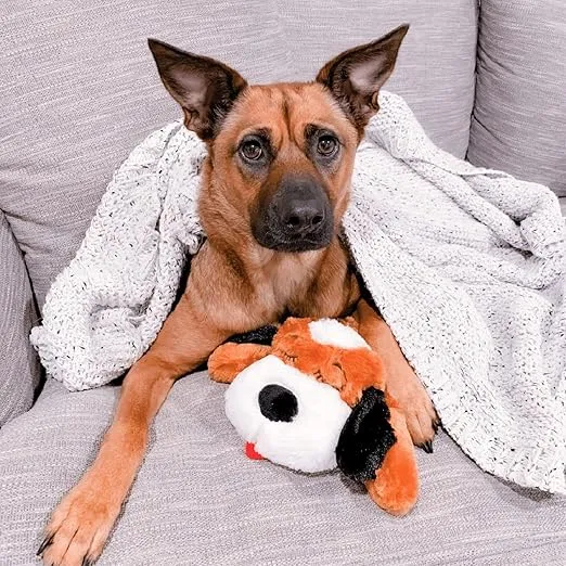 Original Snuggle Puppy Heartbeat Stuffed Dog Toy. Dog Plush for Anxiety Relief, Calming Aid, and Comfort Toy for Behavioral Training in Brown and White