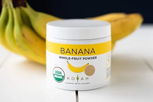 KOYAH - Organic Freeze-dried Banana Powder (1 Scoop = 1/4 Cup Fresh): 22 Servings, 220 g (7.8 oz)