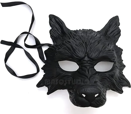 MasqStudio Black Wolf Mask Animal White Wolves Mask Masquerade Halloween Costume Cosplay Party mask