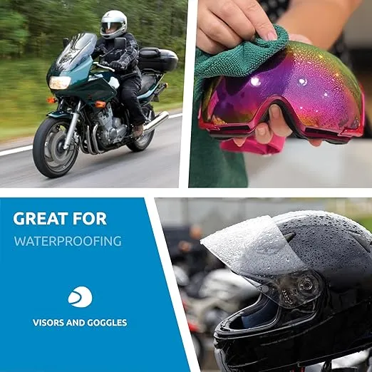 Nikwax Visor Proof Spray-On Waterproofing, Adds Water Repellency and Enhances Clear Vision on Motorcycle Visors and Ski Goggles