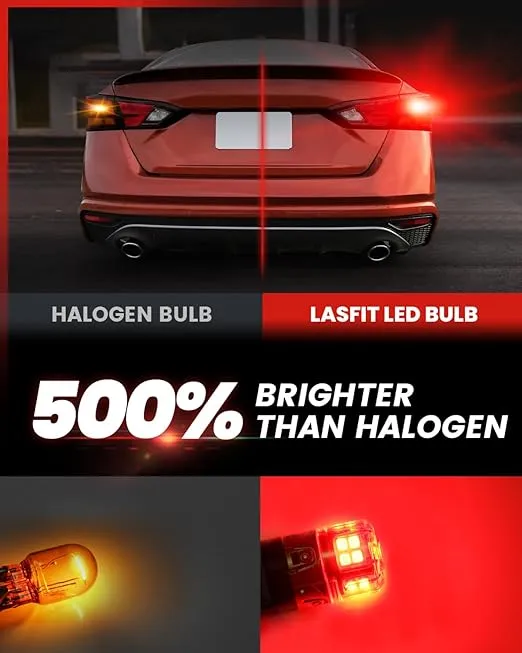 LASFIT L2 7440 7443 LED Bulbs Red, LED Brake Light Bulb Tail Lights, Super Bright T20 7441 7444 W21W LED Light Bulb Replacement for Tail lights Stop Lights, 2pcs