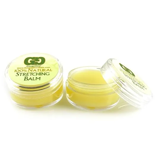 Twin Pack - Ear Stretching Balm | All Natural Natural Moisturizing Salve w/Jojoba | Stretched or Damaged Skin Care | Piercing Aftercare | Two 10 ml Jars