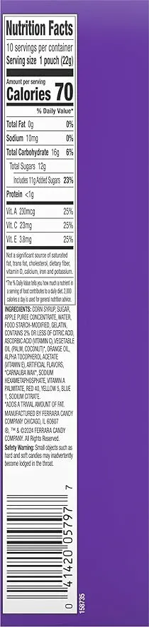 Funables Fruit Snacks, Barbie Shaped Fruit Flavored Snacks, 0.8 Ounce Pouches (Pack of 10)